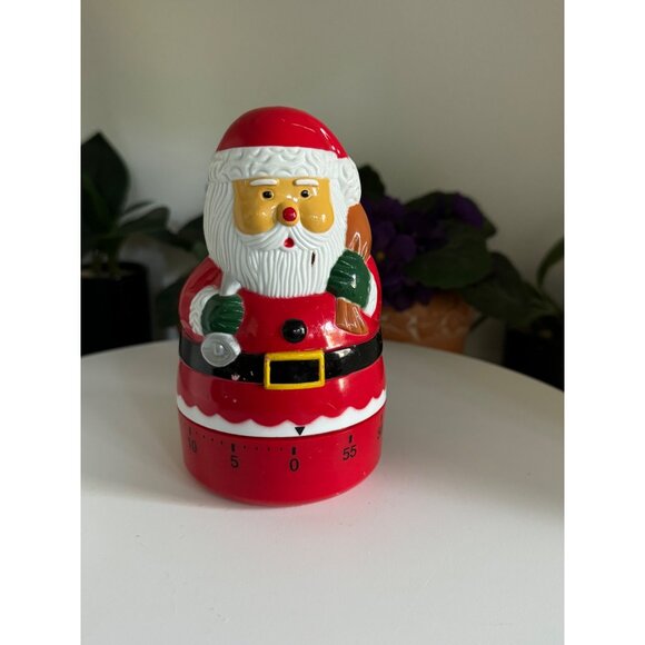 Santa Claus Kitchen Timer Mechanical 60-Minutes Christmas Holiday Cooking Timer - Picture 1 of 8